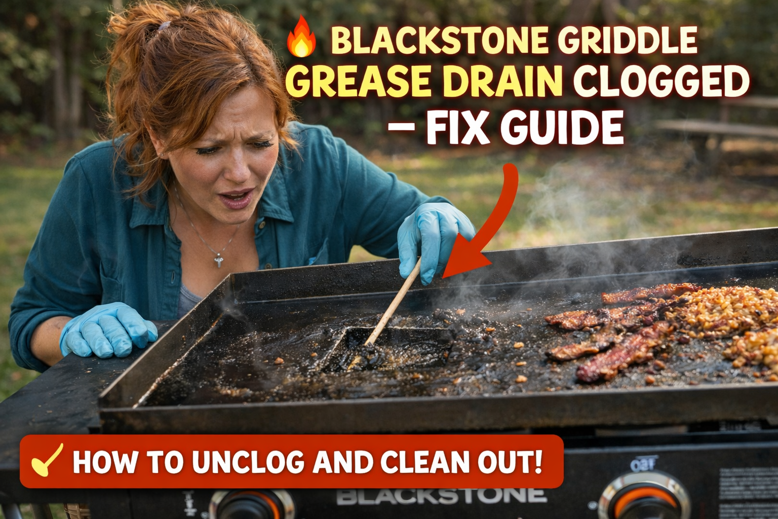You are currently viewing 🔥 Blackstone Griddle Grease Drain Clogged – Fix Guide