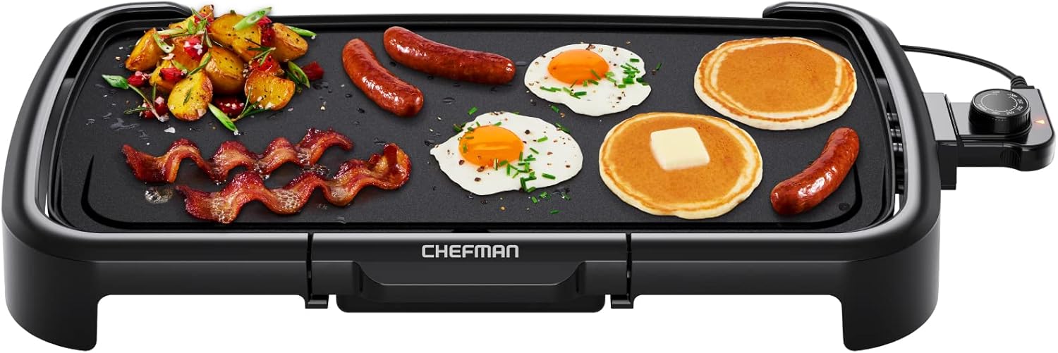 Can You Use a Blackstone Griddle Indoors? (What You Need to Know) Chefman XL Electric Griddle with Removable Temperature Control, Immersible Flat Top Grill, Burger, Eggs, Pancake Griddle, Nonstick Extra Large Cooking Surface, Slide Out Drip Tray, 10 x 20 Inch