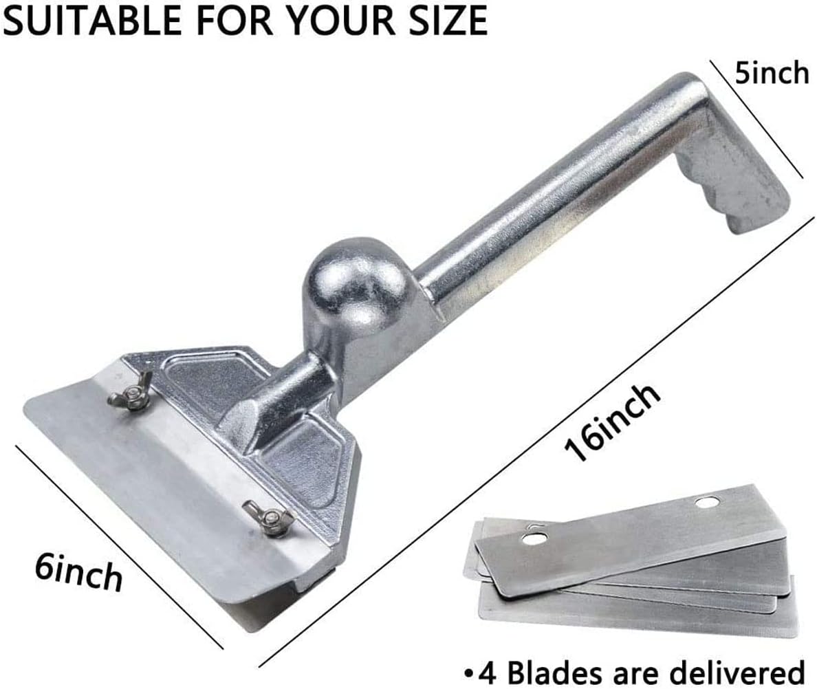 LRui Grill Scraper Heavy Duty Griddle Scraper Set with 5 Replacement Blades Flat Top Grill Accessories Griddle Cleaning Kit