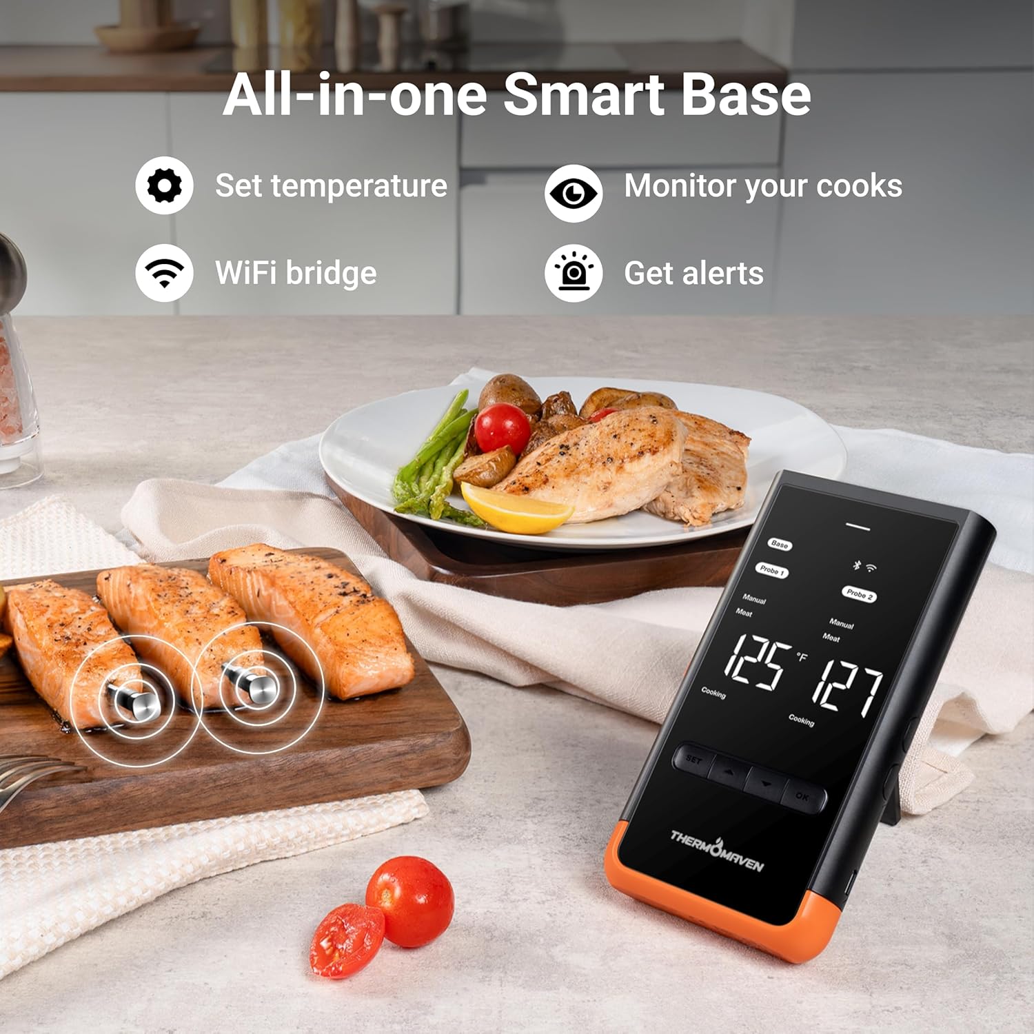How Hot Does a Blackstone Get? Real Temperature Breakdown ThermoMaven Wireless Bluetooth Smart Meat Thermometer: Standalone Base, Smart WiFi Thermometer with Sub-1G, 6 Sensors NIST Certified Accuracy, 2 Probes, for BBQ, Grill, Oven, Smoker, Rotisserie