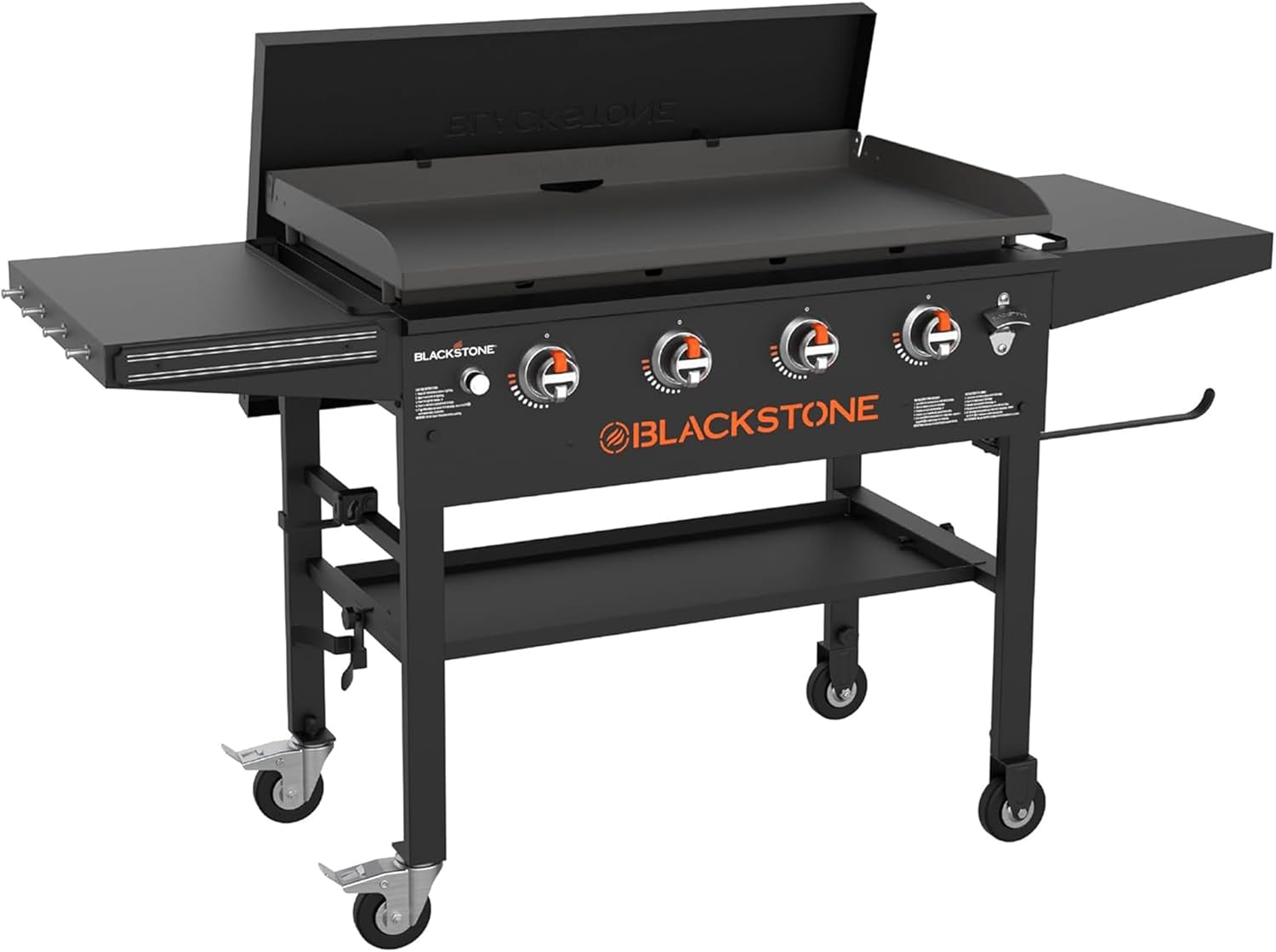 Blackstone Omnivore Outdoor Flat Top Gas Griddle w/Hard Cover, 36” - for Breakfast, BBQ & Grilling w/Steel Cooking Surface, Folding Side Shelves, Rear Grease System & Push-Button Ignition