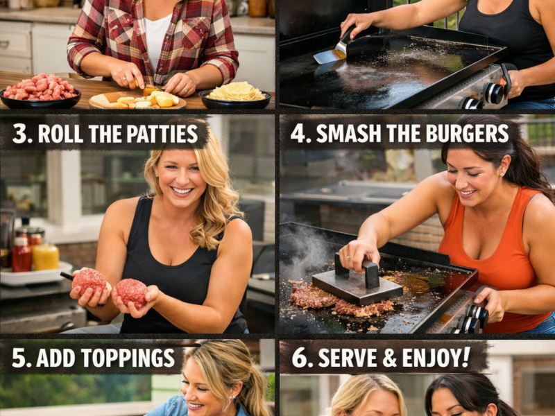 Blackstone Smash Burgers Recipe Step by Step – Easy Guide to Juicy Crispy Burgers at Home