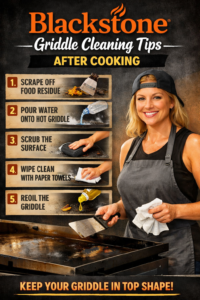 Read more about the article Blackstone Griddle Cleaning Tips After Cooking Guide – Simple Method to Keep Your Griddle Like New