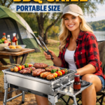 Best Stainless Steel BBQ Grill Portable Size – Perfect Compact Grill for Travel, Camping, and Small Spaces