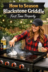how to season Blackstone griddle first time properly