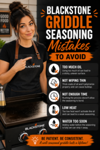 Read more about the article Blackstone Griddle Seasoning Mistakes to Avoid Guide – Prevent Sticky Surface and Get Perfect Nonstick Results