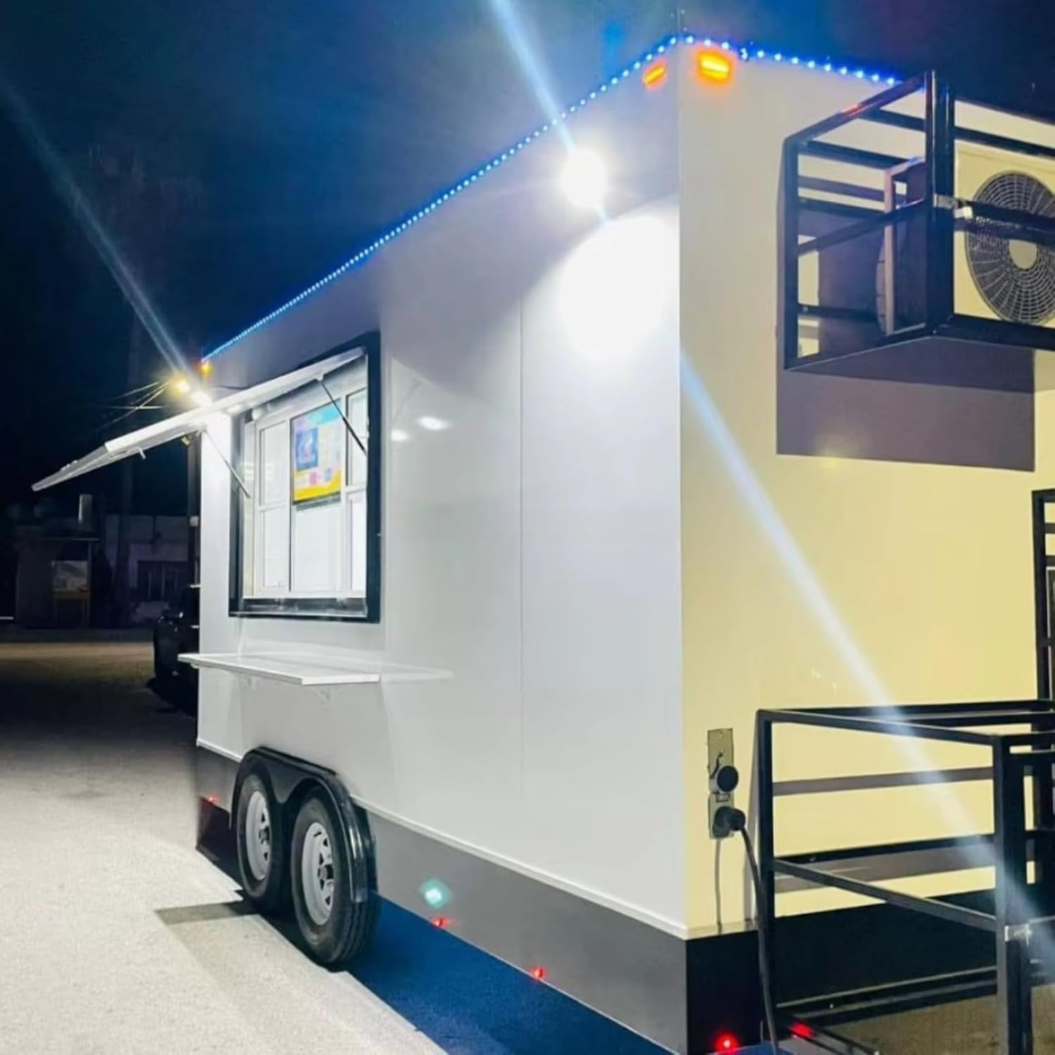 Commercial Food Trailer for Sale | Fully Equipped Stainless Steel Food Truck for Burger BBQ Catering | Custom Kitchen with Sinks | Mobile Coffee Equipment or Hot Dog Cart Concession