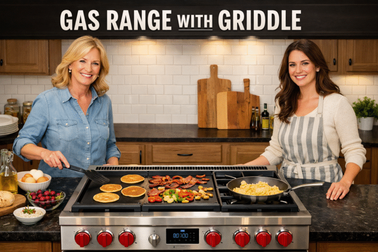 gas range with griddle