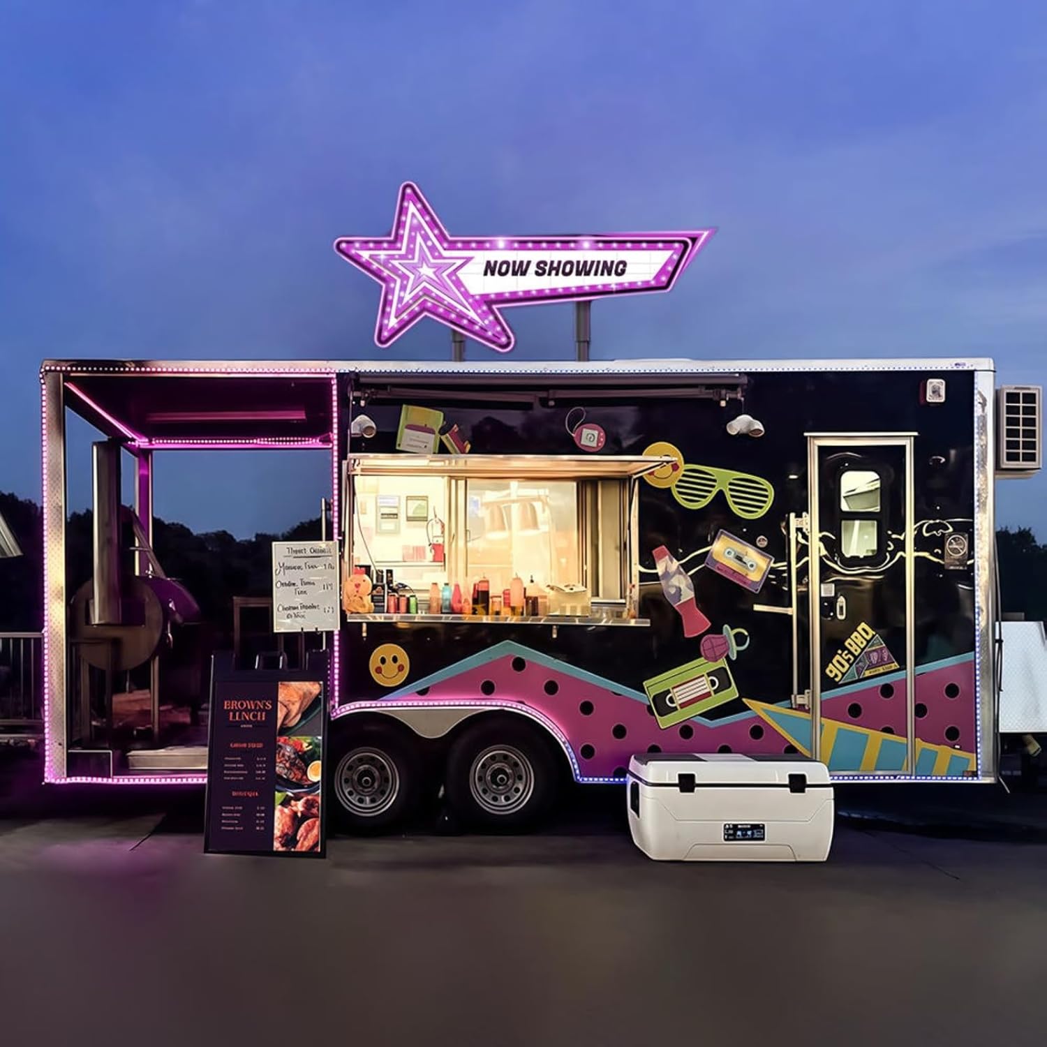 Fully Equipped Concession Food Trailer for Sale Towable Mobile Food Truck with Stainless Steel Kitchen for BBQ Fries Pizza Hamburger Event Catering