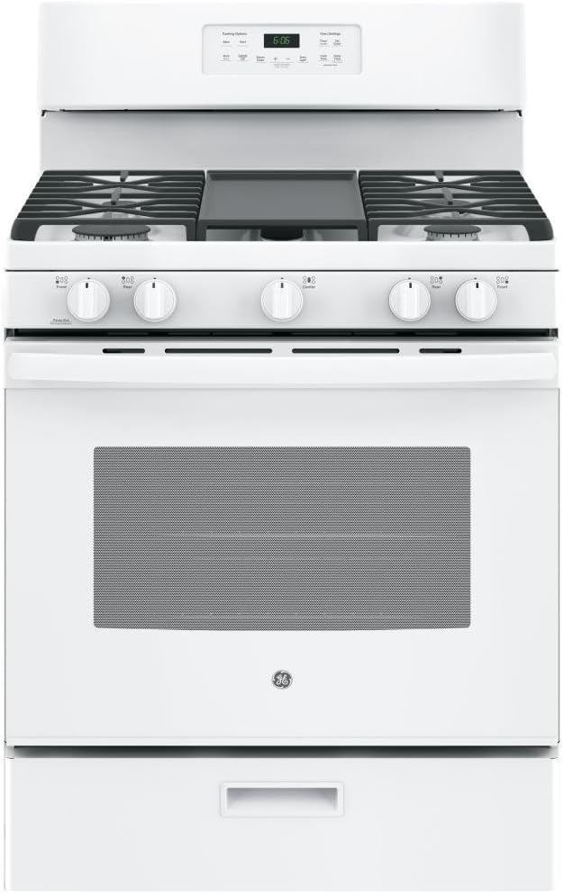 GE 30 in. 5.0 cu. ft. Freestanding Gas Range in White with Griddle