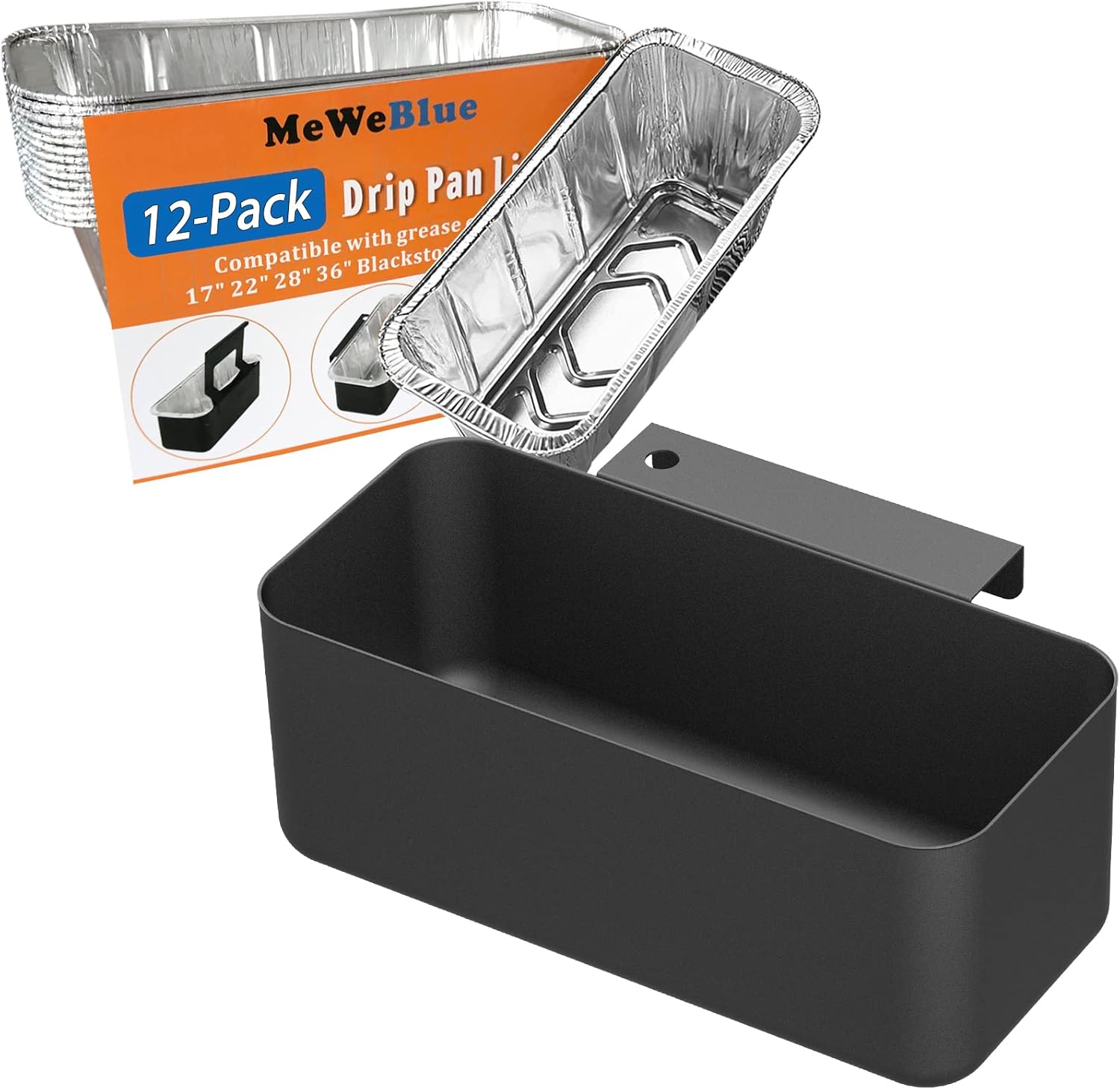 Grease Catcher for Blackstone Griddle with 12 Pack Blackstone Grease Cup Liners, Griddle Accessories Kit