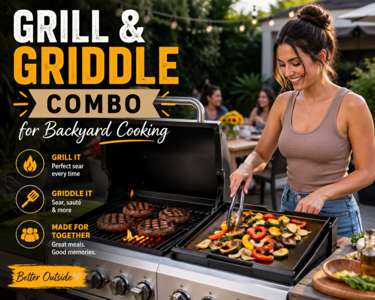 Grill and Griddle Combo for Backyard Cooking