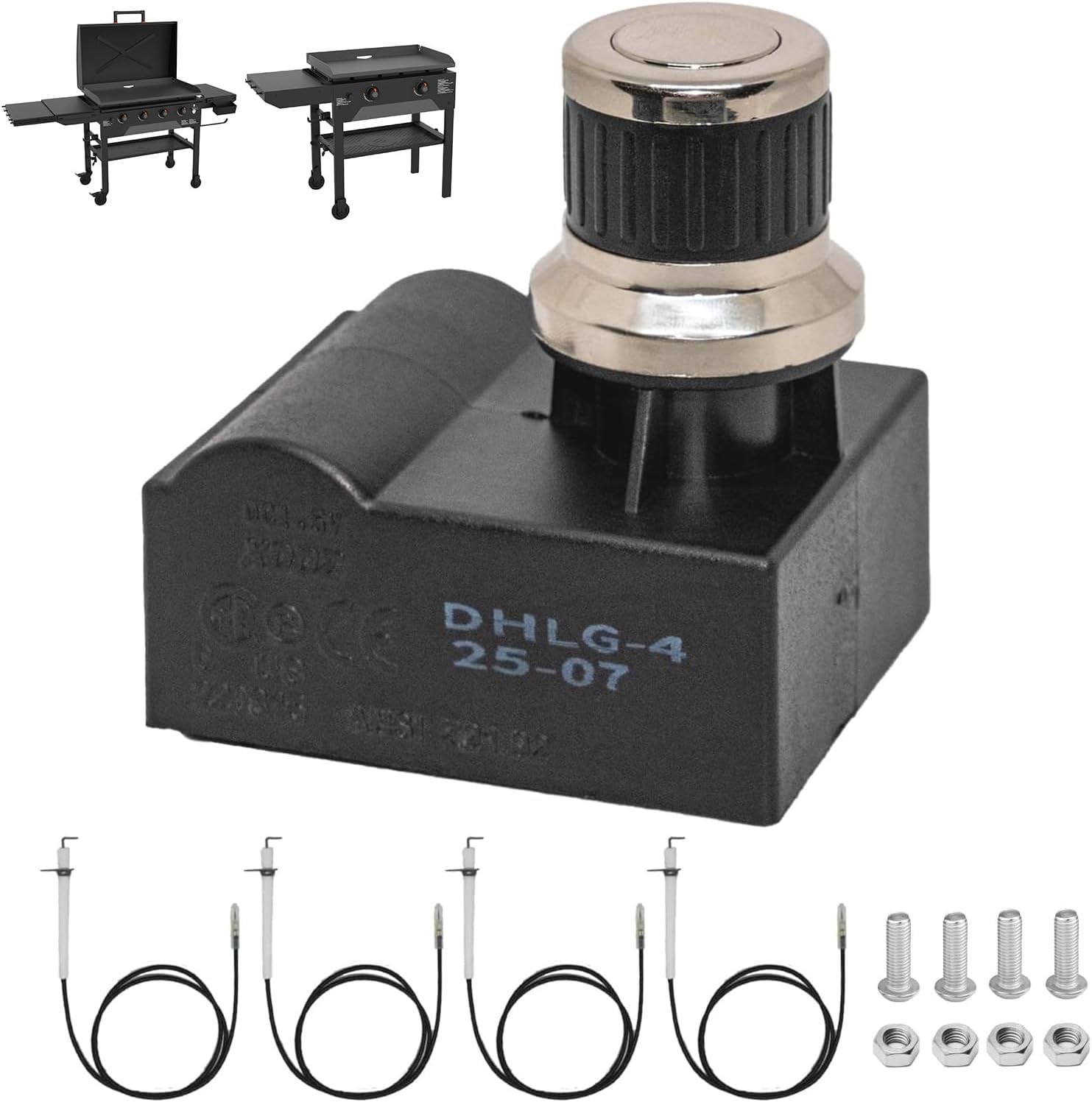 Igniter Replacement for Blackstone Igniter Replacement, 36 Inch Griddle BBQ Igniter Replacement Kit, 4 Outlet Electronic Battery Igniter Replacement Kit