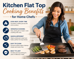 Read more about the article Kitchen Flat Top Cooking Benefits for Home Chefs – Why More People Are Switching to Flat Top Cooking