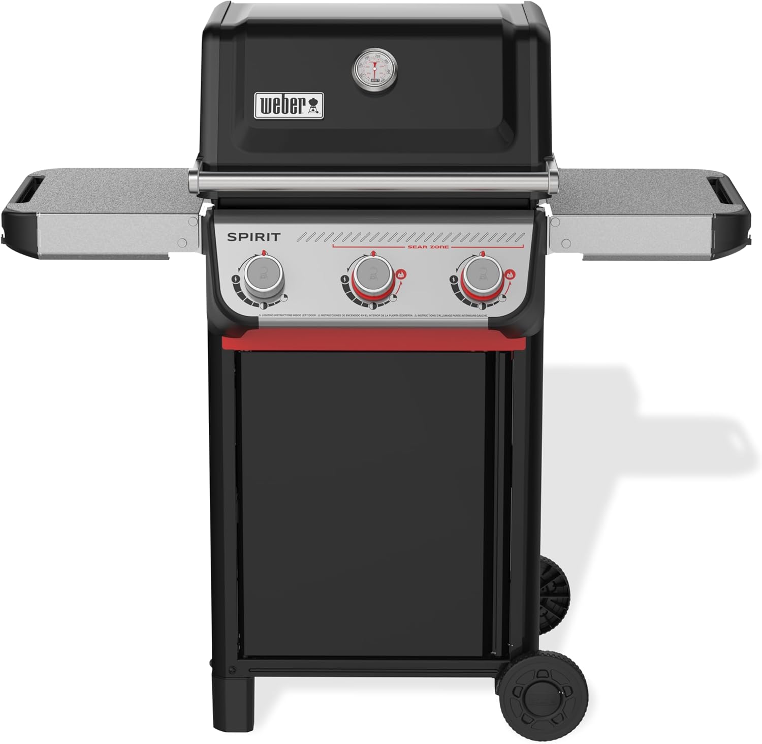 Weber Spirit E-325 Liquid Propane Gas Grill for Outdoor Cooking and BBQ, 3 Burners and 2 Boost Burners, Black – Porcelain-Enameled Cast-Iron Grates, Sear Zone