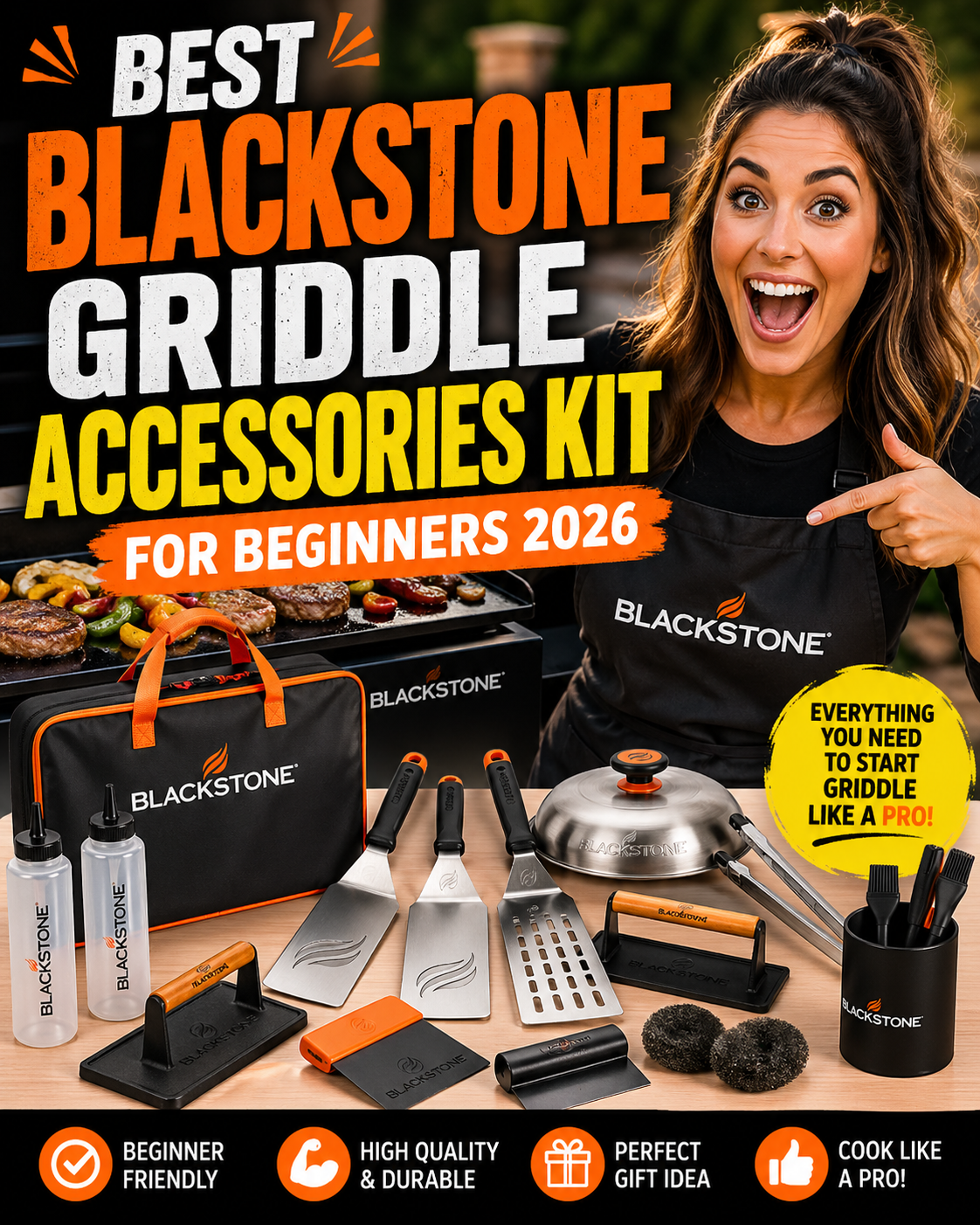 You are currently viewing Best Blackstone Griddle Accessories Kit for Beginners 2026 – Must-Have Tools to Start Cooking Right