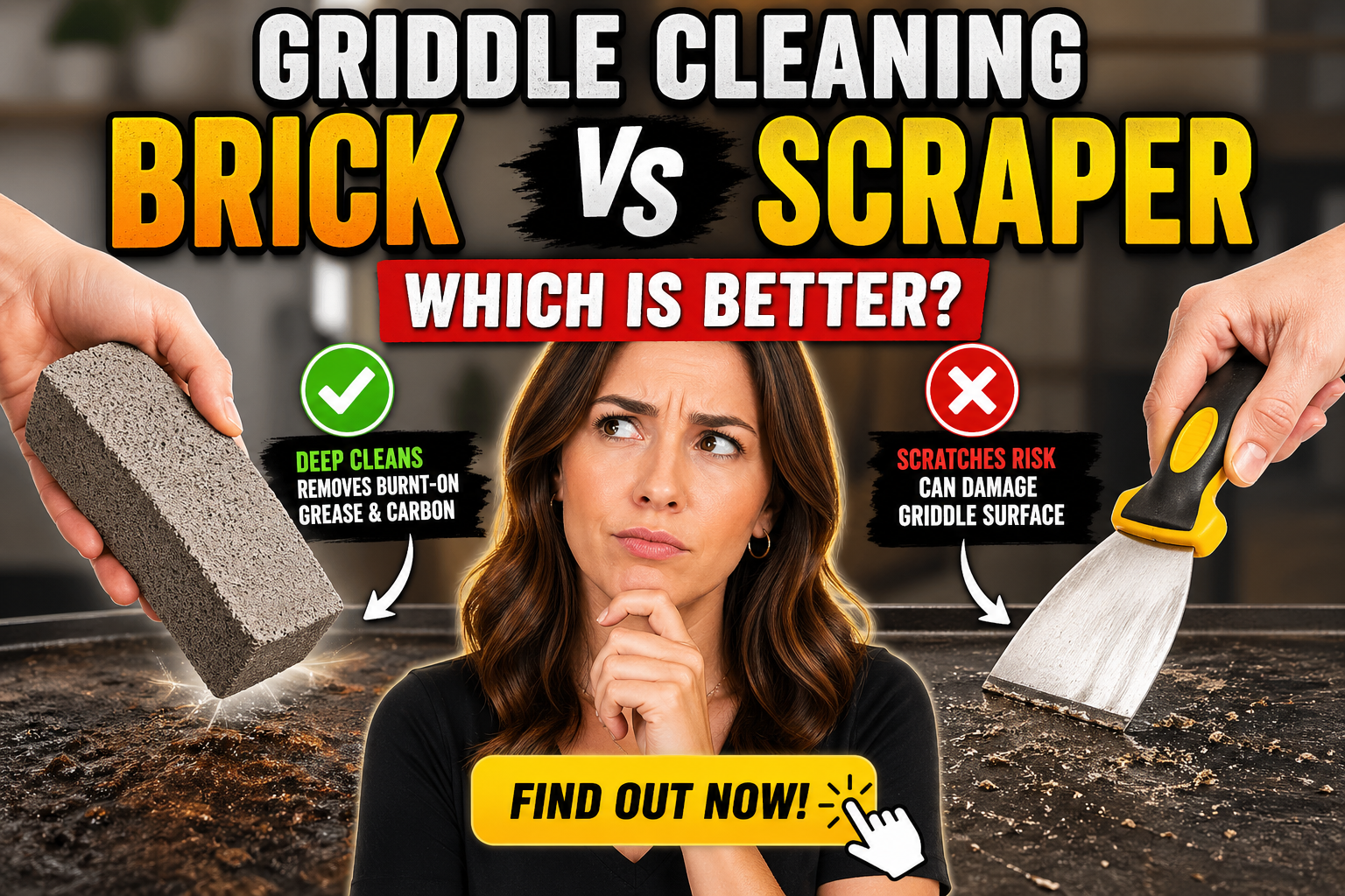 You are currently viewing Griddle Cleaning Brick vs Scraper – Which Is Better for Cleaning Your Flat Top Grill?