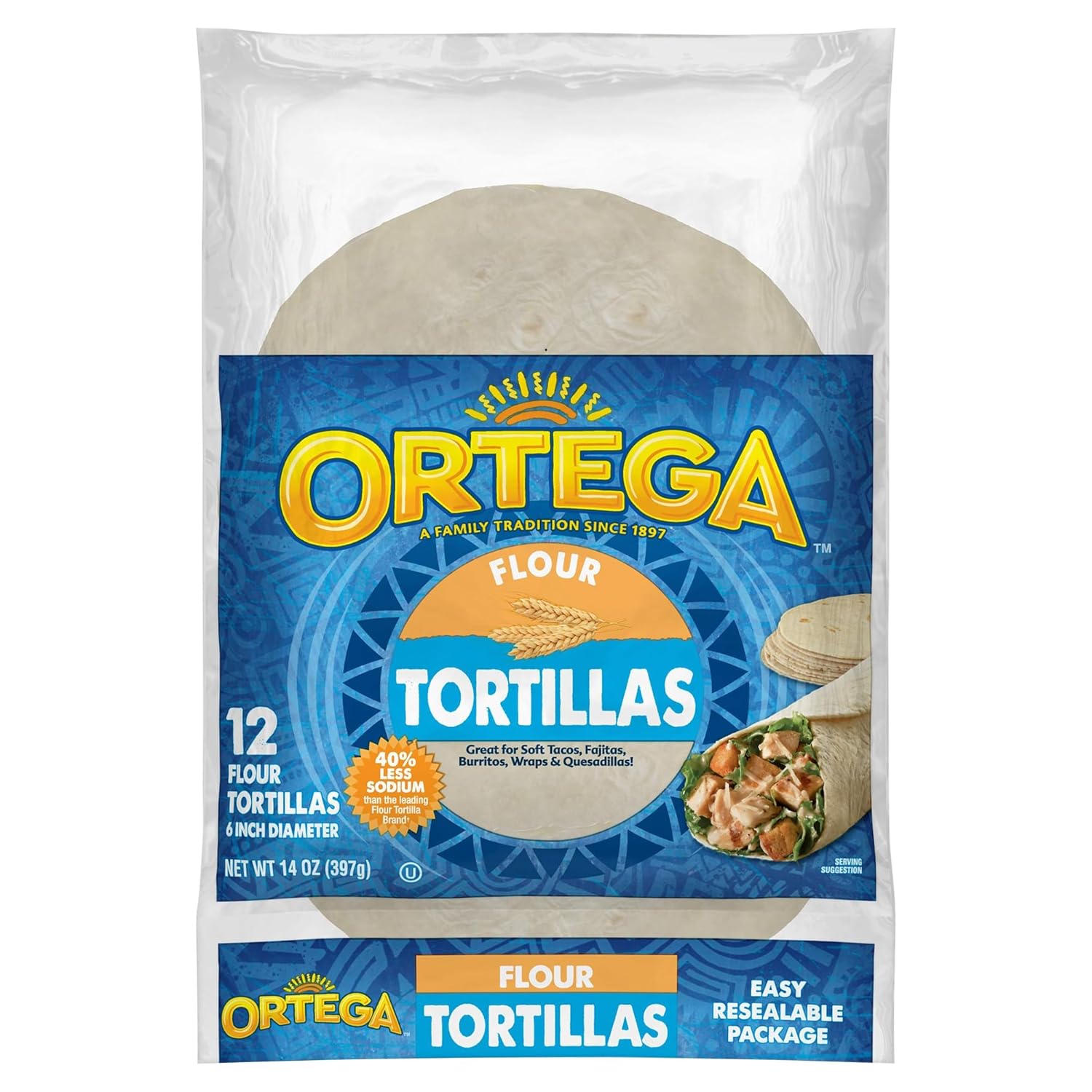 Grilled Wrap Recipe on Flat Top Griddle – Crispy Outside & Loaded with Flavor Ortega Flour Tortillas, 6 Inch, 12 Tortillas