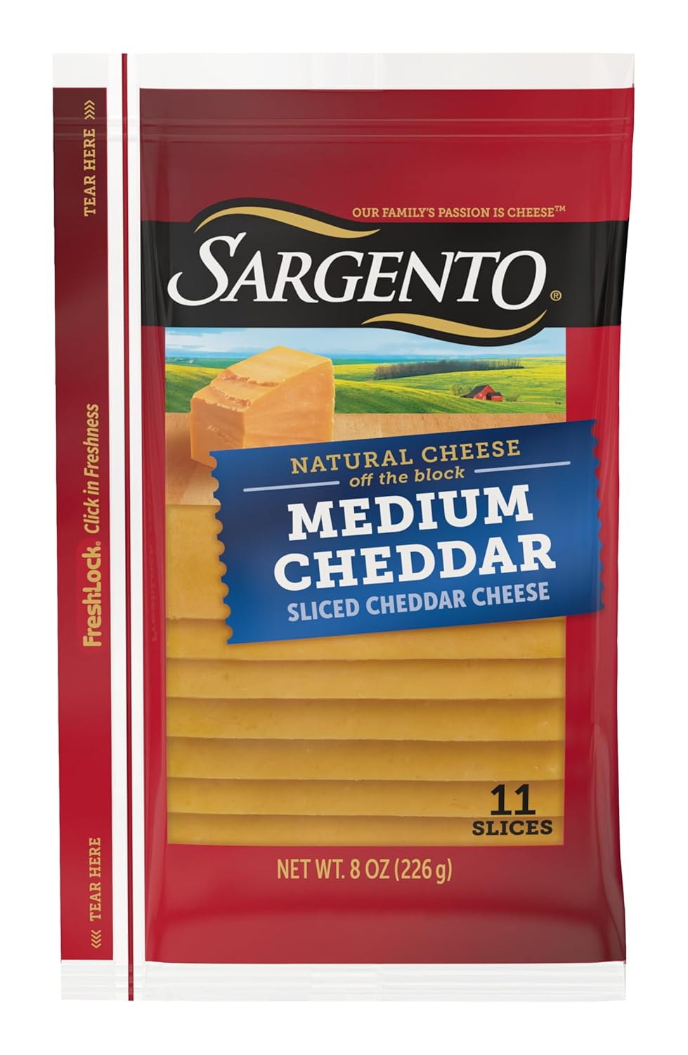 Sargento Medium Cheddar Natural Sliced Cheese 11 slices
