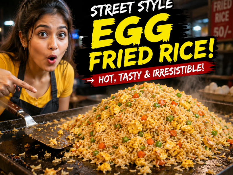 Street Style Egg Fried Rice on Griddle – Easy, Smoky & Better Than Takeout.
